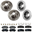 KIT-073024-9461 Front and Rear Brake Disc and Pad Kit, Plain Surface, 5 Lugs, Front-260.1 mm/Rear-265.43 mm, Front-Ceramic/Rear-Semi-Metallic