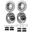 KIT-073024-9469 4-Wheel Set Front and Rear Brake Disc and Pad Kit, Plain Surface 5 Lugs Front-276.86 mm/Rear-289.81 mm Ceramic, Includes (2) Brake Pad Set and (4) Brake Disc