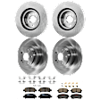 KIT-073024-9470 4-Wheel Set Front and Rear Brake Disc and Pad Kit, Plain Surface 5 Lugs Front-276.86 mm/Rear-289.81 mm Ceramic, Includes (2) Brake Pad Set and (4) Brake Disc