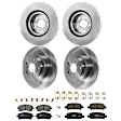 KIT-073024-9472 4-Wheel Set Front and Rear Brake Disc and Pad Kit, Plain Surface 5 Lugs Front-276.86 mm/Rear-289.81 mm Ceramic, Includes (2) Brake Pad Set and (4) Brake Disc