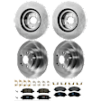 KIT-073024-9473 4-Wheel Set Front and Rear Brake Disc and Pad Kit, Plain Surface 5 Lugs Front-276.86 mm/Rear-289.81 mm Ceramic, Includes (2) Brake Pad Set and (4) Brake Disc