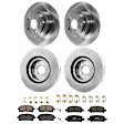 KIT-073024-9474 4-Wheel Set Front and Rear Brake Disc and Pad Kit, Plain Surface 5 Lugs Front-276.86 mm/Rear-289.81 mm Ceramic, Includes (2) Brake Pad Set and (4) Brake Disc