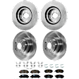 KIT-073024-9486 4-Wheel Set Front and Rear Brake Disc and Pad Kit, Plain Surface 5 Lugs Front-276.86 mm/Rear-289.81 mm Ceramic, Includes (2) Brake Pad Set and (4) Brake Disc
