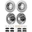 KIT-073024-9489 4-Wheel Set Front and Rear Brake Disc and Pad Kit, Plain Surface 5 Lugs Front-276.86 mm/Rear-289.81 mm Ceramic, Includes (2) Brake Pad Set and (4) Brake Disc