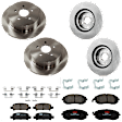 KIT-073024-9553 4-Wheel Set Front and Rear Brake Disc and Pad Kit, Plain Surface 5 Lugs Front-276.86 mm/Rear-273.81 mm Ceramic, Includes (2) Brake Pad Set and (4) Brake Disc