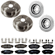 KIT-073024-9558 4-Wheel Set Front and Rear Brake Disc and Pad Kit, Plain Surface 5 Lugs Front-276.86 mm/Rear-273.81 mm Front-Semi-Metallic/Rear-Ceramic, Includes (2) Brake Pad Set and (4) Brake Disc