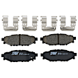 KIT-073024-9558 4-Wheel Set Front and Rear Brake Disc and Pad Kit, Plain Surface 5 Lugs Front-276.86 mm/Rear-273.81 mm Front-Semi-Metallic/Rear-Ceramic, Includes (2) Brake Pad Set and (4) Brake Disc