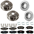 KIT-073024-9559 4-Wheel Set Front and Rear Brake Disc and Pad Kit, Plain Surface 5 Lugs Front-276.86 mm/Rear-273.81 mm Ceramic, Includes (2) Brake Pad Set and (4) Brake Disc