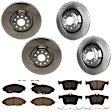KIT-073024-956 Front and Rear Brake Disc and Pad Kit, Plain Surface, 5 Lugs, Front-340.11 mm/Rear-309.88 mm, Front-Semi-Metallic/Rear-Ceramic