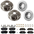 KIT-073024-9570 4-Wheel Set Front and Rear Brake Disc and Pad Kit, Plain Surface 5 Lugs Front-276.86 mm/Rear-273.81 mm Front-Semi-Metallic/Rear-Ceramic, Includes (2) Brake Pad Set and (4) Brake Disc