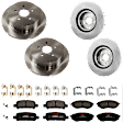 KIT-073024-9572 4-Wheel Set Front and Rear Brake Disc and Pad Kit, Plain Surface 5 Lugs Front-276.86 mm/Rear-273.81 mm Front-Semi-Metallic/Rear-Ceramic, Includes (2) Brake Pad Set and (4) Brake Disc