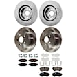 KIT-073024-9575 4-Wheel Set Front and Rear Brake Disc and Pad Kit, Plain Surface 5 Lugs Front-276.86 mm/Rear-273.81 mm Ceramic, Includes (2) Brake Pad Set and (4) Brake Disc