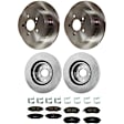 KIT-073024-9577 4-Wheel Set Front and Rear Brake Disc and Pad Kit, Plain Surface 5 Lugs Front-276.86 mm/Rear-273.81 mm Ceramic, Includes (2) Brake Pad Set and (4) Brake Disc