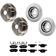 KIT-073024-9582 4-Wheel Set Front and Rear Brake Disc and Pad Kit, Plain Surface 5 Lugs Front-276.86 mm/Rear-273.81 mm Front-Semi-Metallic/Rear-Ceramic, Includes (2) Brake Pad Set and (4) Brake Disc