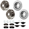 KIT-073024-9583 4-Wheel Set Front and Rear Brake Disc and Pad Kit, Plain Surface 5 Lugs Front-276.86 mm/Rear-273.81 mm Ceramic, Includes (2) Brake Pad Set and (4) Brake Disc