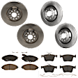 KIT-073024-959 Front and Rear Brake Disc and Pad Kit, Plain Surface, 5 Lugs, Front-340.11 mm/Rear-309.88 mm, Front-Semi-Metallic/Rear-Ceramic