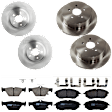 KIT-073024-9606 4-Wheel Set Front and Rear Brake Disc and Pad Kit, Plain Surface 5 Lugs Front-293.4 mm/Rear-273.81 mm Front-Semi-Metallic/Rear-Ceramic, Includes (2) Brake Pad Set and (4) Brake Disc
