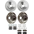 KIT-073024-9611 4-Wheel Set Front and Rear Brake Disc and Pad Kit, Plain Surface 5 Lugs Front-293.4 mm/Rear-273.81 mm Ceramic, Includes (2) Brake Pad Set and (4) Brake Disc