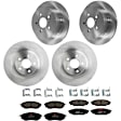 KIT-073024-9614 4-Wheel Set Front and Rear Brake Disc and Pad Kit, Plain Surface 5 Lugs Front-293.4 mm/Rear-273.81 mm Front-Semi-Metallic/Rear-Ceramic, Includes (2) Brake Pad Set and (4) Brake Disc