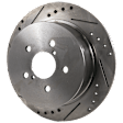 KIT-073024-9637 4-Wheel Set Front and Rear Brake Disc and Pad Kit, Cross-drilled and Slotted 5 Lugs Front-293.4 mm/Rear-273.81 mm Ceramic, Includes (4) Brake Disc and (2) Brake Pad Set