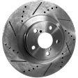 KIT-073024-9641 4-Wheel Set Front and Rear Brake Disc and Pad Kit, Cross-drilled and Slotted 5 Lugs Front-293.4 mm/Rear-273.81 mm Ceramic, Includes (4) Brake Disc and (2) Brake Pad Set