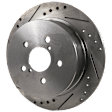 KIT-073024-9653 4-Wheel Set Front and Rear Brake Disc and Pad Kit, Cross-drilled and Slotted 5 Lugs Front-293.4 mm/Rear-273.81 mm Ceramic, Includes (4) Brake Disc and (2) Brake Pad Set