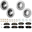 KIT-073024-9702 4-Wheel Set Front and Rear Brake Disc and Pad Kit, Plain Surface 5 Lugs Front-276.86 mm/Rear-265.43 mm Ceramic, Includes (2) Brake Pad Set and (4) Brake Disc
