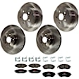 KIT-073024-9711 4-Wheel Set Front and Rear Brake Disc and Pad Kit, Plain Surface 5 Lugs Front-293.62 mm/Rear-273.81 mm Ceramic, Includes (2) Brake Pad Set and (4) Brake Disc