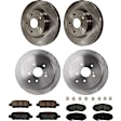 KIT-073024-9741 Front and Rear Brake Disc and Pad Kit, Plain Surface, 5 Lugs, Front-294.64 mm/Rear-308 mm, Front-Semi-Metallic/Rear-Ceramic