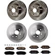 KIT-073024-9742 Front and Rear Brake Disc and Pad Kit, Plain Surface, 5 Lugs, Front-294.64 mm/Rear-308 mm, Front-Semi-Metallic/Rear-Ceramic