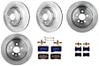 KIT-073024-9760 4-Wheel Set Front and Rear Brake Disc and Pad Kit, Plain Surface 5 Lugs Front-355 mm/Rear-365 mm Semi-metallic, Includes (4) Brake Disc and (2) Brake Pad Set