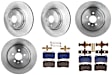 KIT-073024-9766 4-Wheel Set Front and Rear Brake Disc and Pad Kit, Plain Surface 5 Lugs Front-355 mm/Rear-365 mm Semi-metallic, Includes (4) Brake Disc and (2) Brake Pad Set