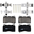 KIT-073024-9767 4-Wheel Set Front and Rear Brake Disc and Pad Kit, Plain Surface 5 Lugs Ceramic - Front, Semi-Metallic - Rear