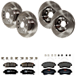 KIT-073024-9774 4-Wheel Set Front and Rear Brake Disc and Pad Kit, Plain Surface 5 Lugs Front-275.08 mm/Rear-291.08 mm Ceramic, Includes (4) Brake Disc and (2) Brake Pad Set