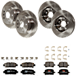 KIT-073024-9780 4-Wheel Set Front and Rear Brake Disc and Pad Kit, Plain Surface 5 Lugs Front-275.08 mm/Rear-291.08 mm Ceramic, Includes (4) Brake Disc and (2) Brake Pad Set