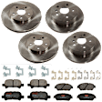 KIT-073024-9795 4-Wheel Set Front and Rear Brake Disc and Pad Kit, Plain Surface 5 Lugs Front-295.91 mm/Rear-268.99 mm Ceramic, Includes (2) Brake Pad Set and (4) Brake Disc
