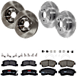 KIT-073024-9811 4-Wheel Set Front and Rear Brake Disc and Pad Kit, Plain Surface 5 Lugs Front-275.08 mm/Rear-288.04 mm Ceramic, Includes (4) Brake Disc and (2) Brake Pad Set