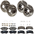 KIT-073024-9839 4-Wheel Set Front and Rear Brake Disc and Pad Kit, Plain Surface 5 Lugs Front-275.08 mm/Rear-268.99 mm Ceramic, Includes (4) Brake Disc and (2) Brake Pad Set