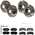 KIT-073024-9840 4-Wheel Set Front and Rear Brake Disc and Pad Kit, Plain Surface 5 Lugs Front-275.08 mm/Rear-268.99 mm Ceramic, Includes (4) Brake Disc and (2) Brake Pad Set