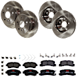KIT-073024-9845 4-Wheel Set Front and Rear Brake Disc and Pad Kit, Plain Surface 5 Lugs Front-275.08 mm/Rear-268.99 mm Ceramic, Includes (4) Brake Disc and (2) Brake Pad Set