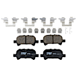 KIT-073024-9895 4-Wheel Set Front and Rear Brake Disc and Pad Kit, Plain Surface 5 Lugs Front-275.08 mm/Rear-268.99 mm Ceramic, Includes (4) Brake Disc and (2) Brake Pad Set