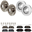 KIT-073024-9962 4-Wheel Set Front and Rear Brake Disc and Pad Kit, Plain Surface 5 Lugs Front-295.91 mm/Rear-288.04 mm Ceramic AWD, Includes (4) Brake Disc and (2) Brake Pad Set