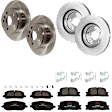 KIT-073024-9965 4-Wheel Set Front and Rear Brake Disc and Pad Kit, Plain Surface 5 Lugs Front-295.91 mm/Rear-288.04 mm Ceramic AWD, Includes (4) Brake Disc and (2) Brake Pad Set