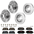 KIT-073024-9971 4-Wheel Set Front and Rear Brake Disc and Pad Kit, Plain Surface 5 Lugs Front-295.91 mm/Rear-288.04 mm Ceramic FWD, Includes (4) Brake Disc and (2) Brake Pad Set