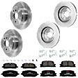 KIT-073024-9974 4-Wheel Set Front and Rear Brake Disc and Pad Kit, Plain Surface 5 Lugs Front-295.91 mm/Rear-288.04 mm Ceramic FWD, Includes (4) Brake Disc and (2) Brake Pad Set