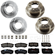 KIT-073024-9980 4-Wheel Set Front and Rear Brake Disc and Pad Kit, Plain Surface 5 Lugs Front-312.93 mm/Rear-329.44 mm Ceramic, Includes (4) Brake Disc and (2) Brake Pad Set