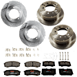 KIT-073024-9983 4-Wheel Set Front and Rear Brake Disc and Pad Kit, Plain Surface 5 Lugs Front-312.93 mm/Rear-329.44 mm Ceramic, Includes (4) Brake Disc and (2) Brake Pad Set