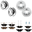 KIT-073024-999 4-Wheel Set Front and Rear Brake Disc and Pad Kit, Plain Surface 5 Lugs Front-286 mm/Rear-276 mm Semi-metallic, Includes (4) Brake Disc and (2) Brake Pad Set