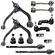 10-Piece Kit Front, Driver and Passenger Side Suspension Kit, Includes (2) Ball Joint, (2) Control Arm, (2) Sway Bar Link, and (4) Tie Rod End