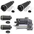 5-Piece Kit Front and Rear, Driver and Passenger Side Suspension Kit, Includes (4) Air Spring and (1) Air Suspension Compressor